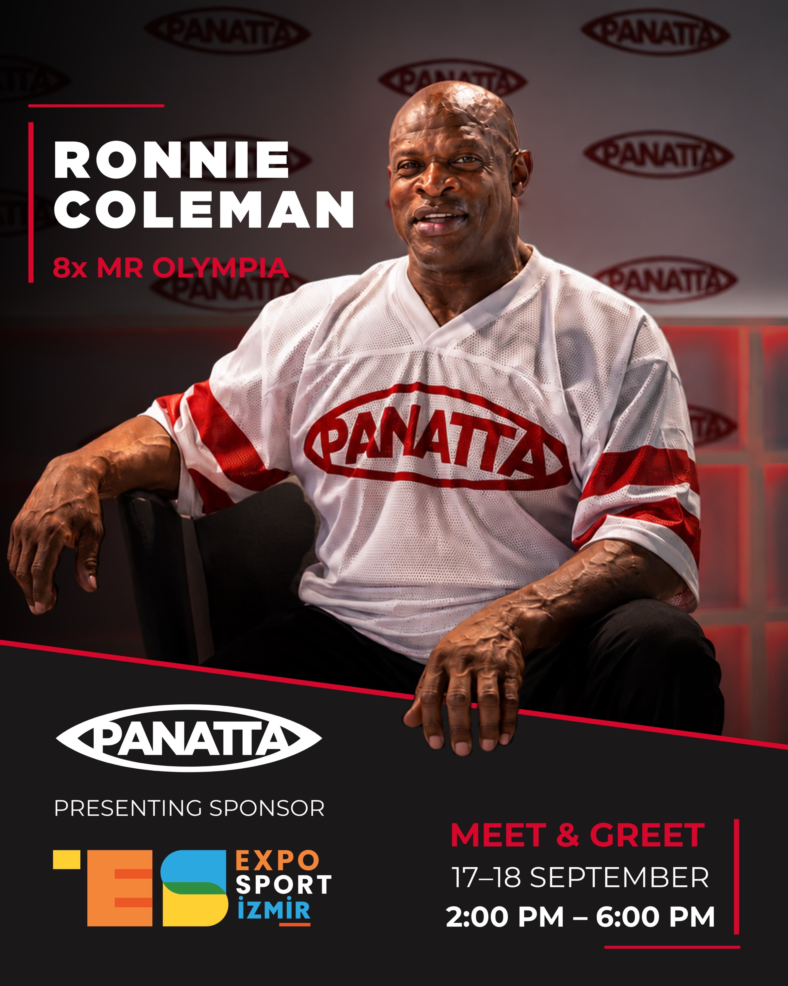 Ronnie Coleman, 8x Mr. Olympia — Panatta standında, 17–18 Eylül 14:00–18:00